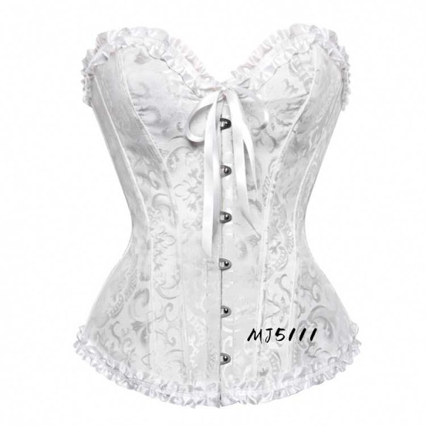Europeisk og amerikansk palass bryllupskjole sexy midjebånd magebindende vest midjebånd korsett MJ51 Hvit White S