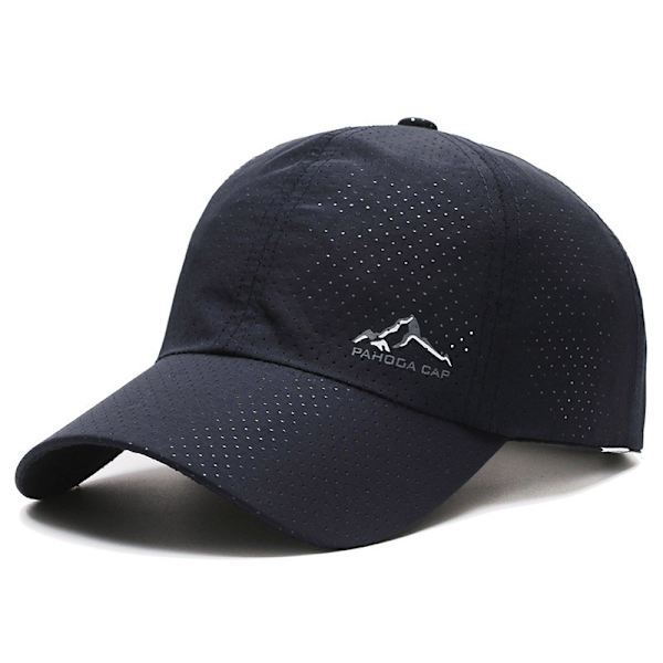 Sommarhatt för män, snabbtorkande utomhushatt, ventilerande, full mesh baseballkeps, bergstoppskeps Black