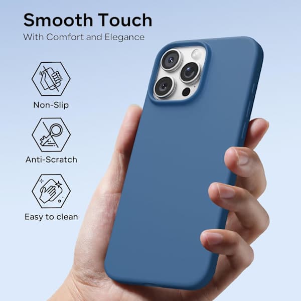 iPhone 16 Pro Case Liquid Silicone, Shockproof Case Compatible with iPhone 16 Pro Case Soft, Full Protection Case (Blue) Blue iPhone 16 Pro Blu iPhone 16 Pro Blue