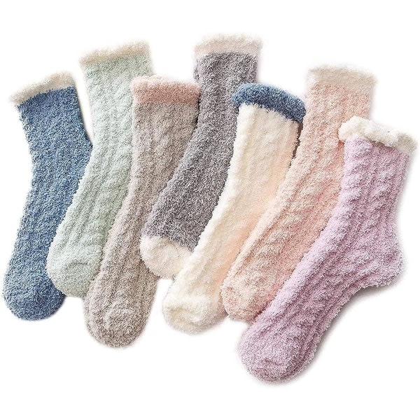 Dam Fuzzy Socks Tofflor Vinter Fluffy Cozy Cottage Warm Sof