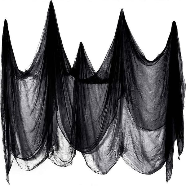 Halloween-kangaskoriste, 200 x 500 cm musta kangas[JUN]
