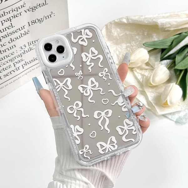 Kompatibel med iPhone 11 Pro Max spejlhjertecover til piger [JUN] color