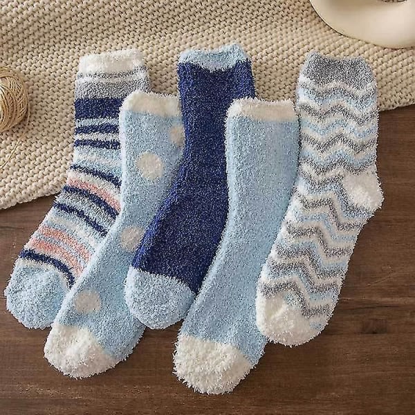 Kartokner Fuzzy Cozy Socks Dam Fluffy Plush Crew Slipper Sock