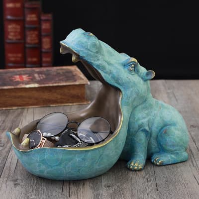 Hippo Oppbevaringsboks Dekorativ Figur Håndverksstatue [JUN]