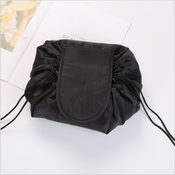 Lazy Kosmetisk Taske Bærbar Rejseopbevaringspose Lazy Bag 黑色空白