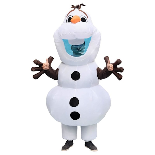 Longteng Olaf Kostume Voksen Oppustelig Dragt Mænd Fancy Dress Halloween Blow Up Suit Cosplay Fest