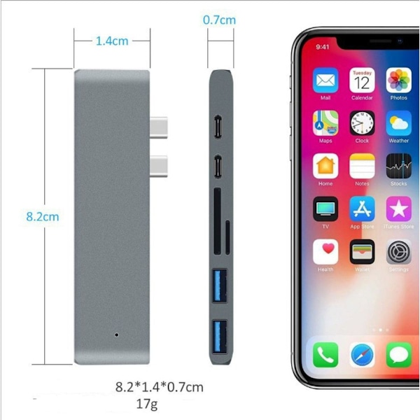USB C Hub Adapter för MacBook Pro M1 / MacBook Air M1 2020 2019 2018 13 tum 15 KLB