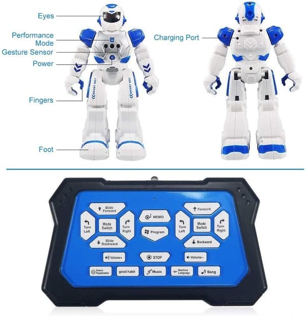 Gestkontroll Smart Robot Leke for Barn, Programmerbar Dansende RC Robot Kit[JUN]