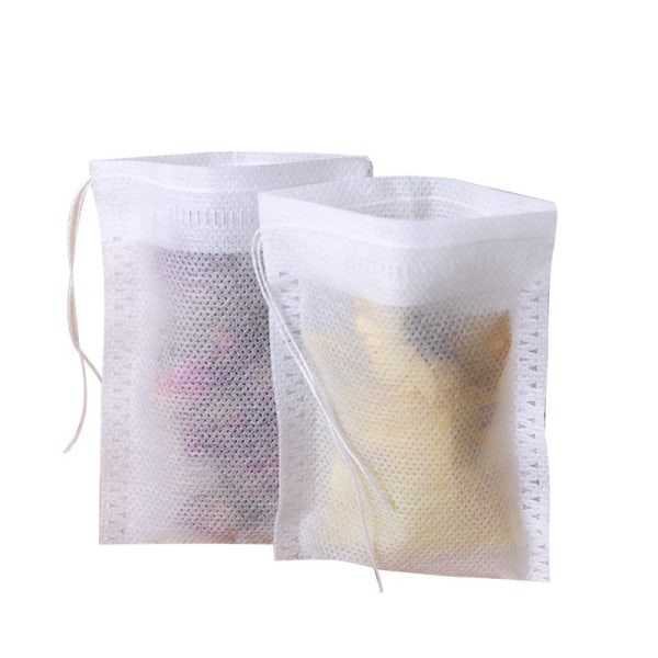 200 st non-woven tyg avkokande medicin drägg filterpåse rep medicin pulver tepåse tepåse (10 * 12 cm)