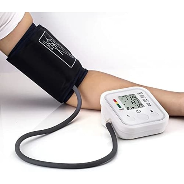 Blodtrycksmätare Överarm Digital BP-maskin för Hembruk & Pulsmätare med Manschettminne LCD-skärm