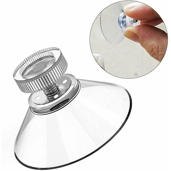 4 st sugkoppshållare i plast med sugpropp, 40 mm rund, transparent, solid silikon med räfflad mutter för daglig upphängning, klibbig badrumskrok