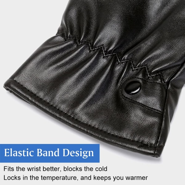 Läderhandskar herr vinter - handskar pekskärm med läder