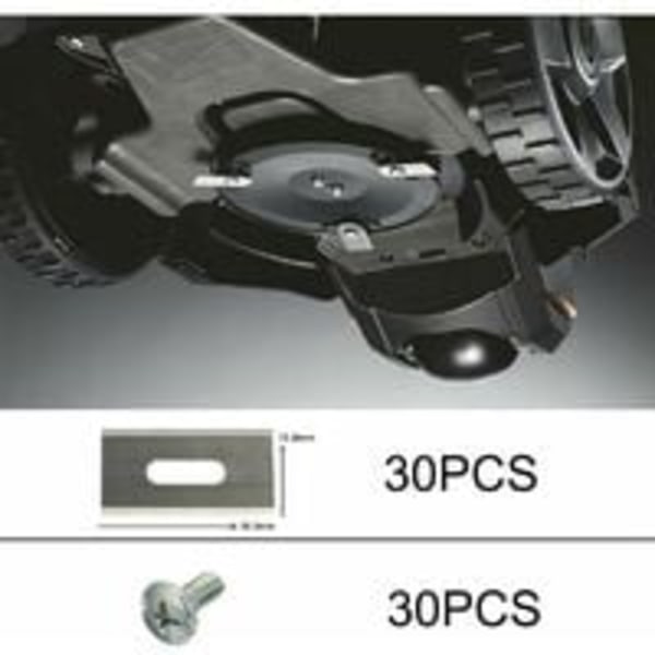 30-pakke gressblad for Husqvarna med doble skarpe kniver i rustfritt stål 36.518.50.65 mm