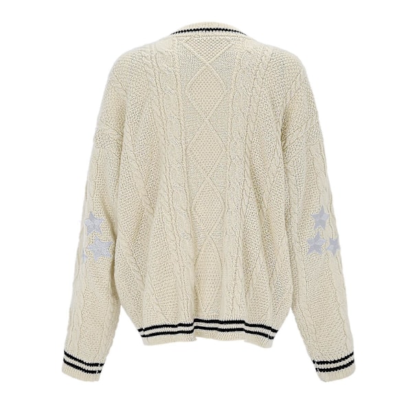 Taylor Swift Cardigan - Stickad Mysig Cardigan, Lätt Slapp Höst Cardigan Tröja Svart Aprikos Black apricot M