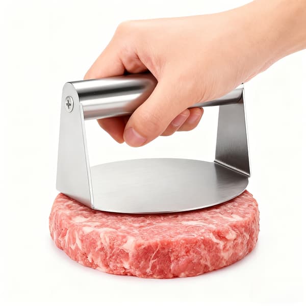 Burgerpresseform i rustfrit stål til bøffer og grillning Large Silvery