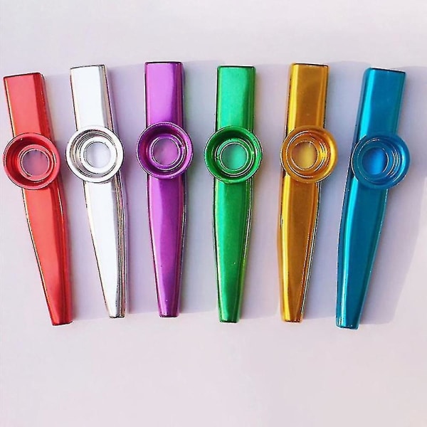 24-pak metall kazoos med 24 stk. kazoo fløjtemembran 6 farver, god ledsager til ukulele, violin (FMY)