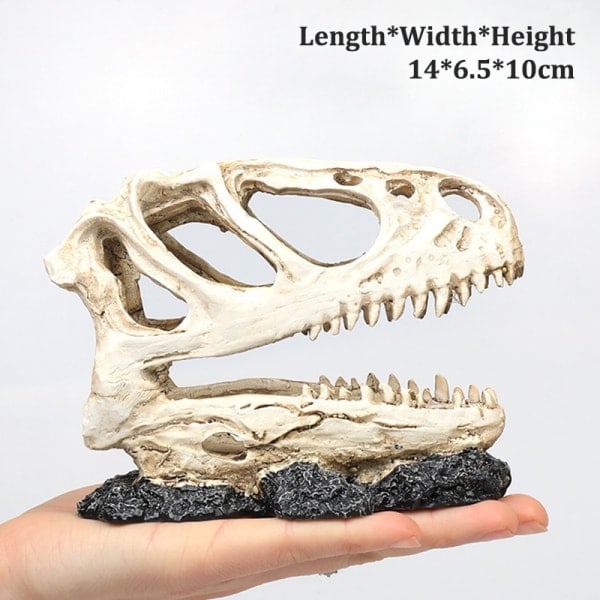 Simulering Resin Skull Ornamenter DIY Akvarium Dekoration 14*6.5*10 cm