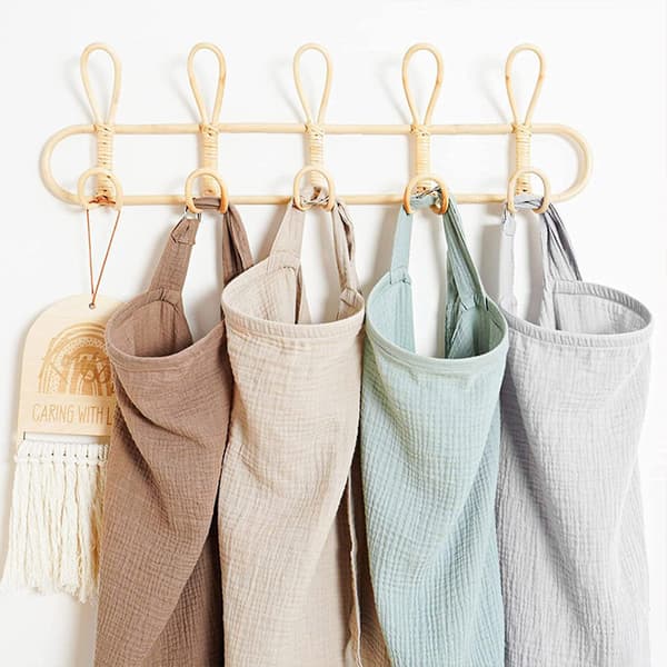 Pustende ammeklær i muslin med solid brem[JUN] Light Blue