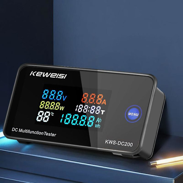 Keweisi DC 0-200V Voltmeter Amperemeter KWS Strøm- og Energimåler LED Digital DC Wattmeter Elektrisk Måler