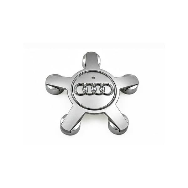 Sett med 4 sølv Audi hjulsenterkapsler, 135 mm