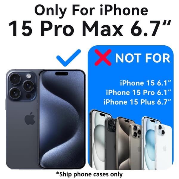 Slankt, klart, støtsikkert deksel kompatibelt med iPhone 15[JUN]