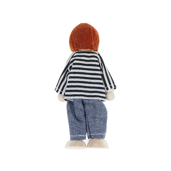 Dockhusfamilj dockor små trä leksak set figurer klädd cha C C