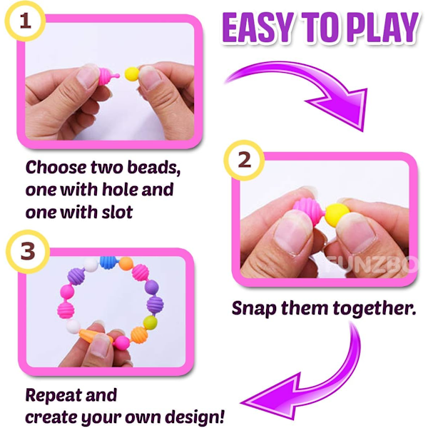 500+ Snap Beads för barn Smyckestillverkning - Flickors pysselleksaker, DIY Armbandsset, Kreativ present till flickor 3+[JUN]
