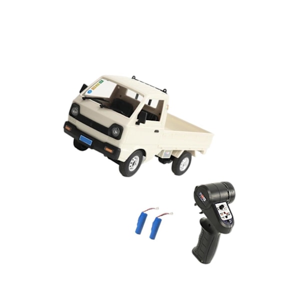 1 Sæt WPL D12 Mini RC Lastbil Bil 1:16 Skala Simuleringsbørstet White 2 Pieces Batteries