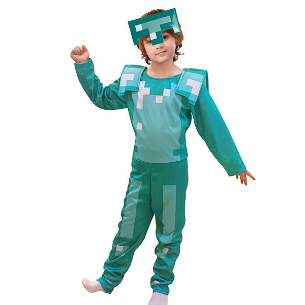 Minecraft Cosplay Kostume Sæt til Børn Diamond Armor Z Diamond Armor Diamond Armor M