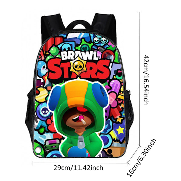 Brawl Stars -reppu koululaisille, unisex, kevyt matkalaukku kannettavalle tietokoneelle [JUN]