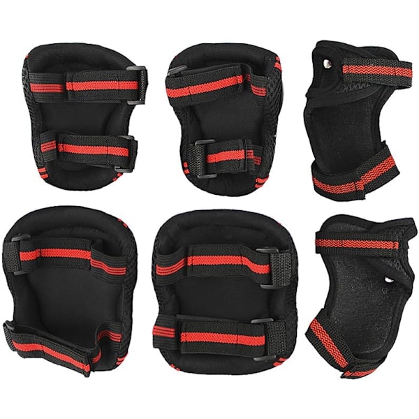 Inline Skates Protection Sets 6Pcs Sport Protection Elbow Pads Knäskydd Handledsskydd för Barn och Vuxna för Cykel Skateboard Inline Skate Scooter Scooter