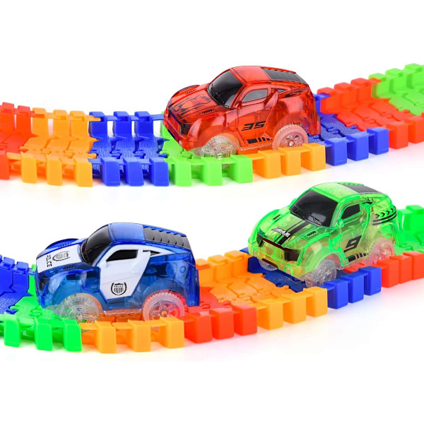 3-pack lasten LED-yövalot autot (sininen, punainen, vihreä) [JUN] Förpackning 1