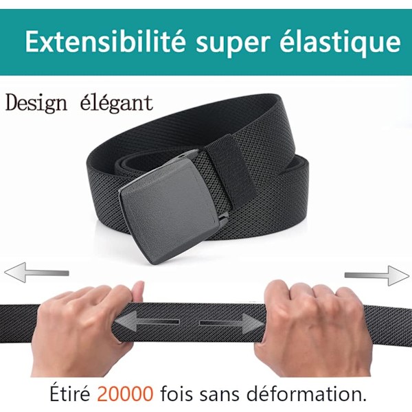 Elastisk belte for menn, plastspenne, metallfritt stretchbelte for menn [JUN]