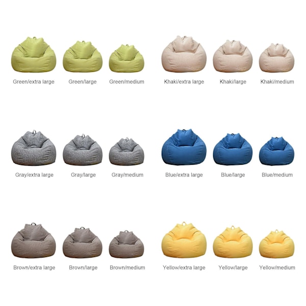 Inomhus/Utomhus Vuxen Beanbag Gaming Stol Extra Stor Beanbag Överdrag Grå Gray 500g