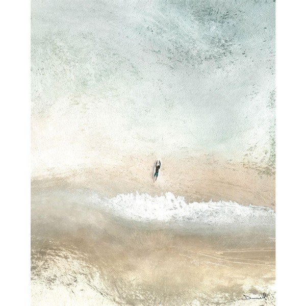 Dan Hobday Lone Surfer Print 40cm x 30cm Grå/Brun Grå/Bro