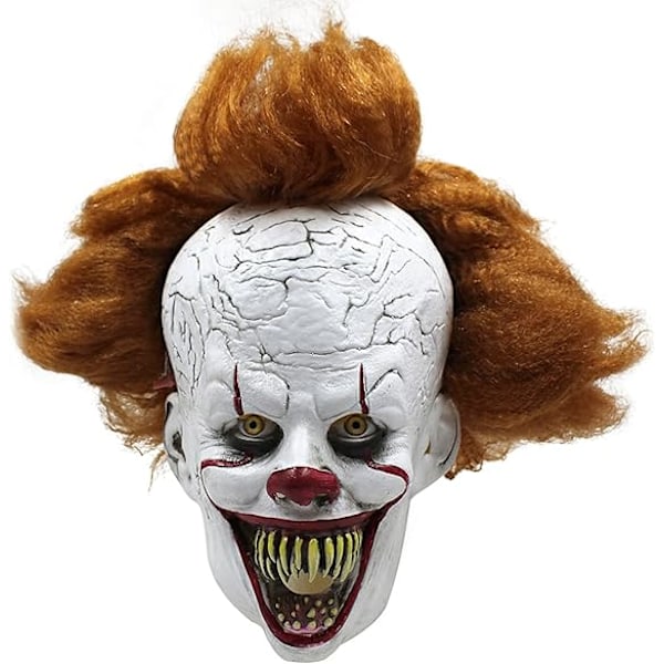 Halloweenmask Läskig läskig Penny Smart Clown helmask peruk Hea