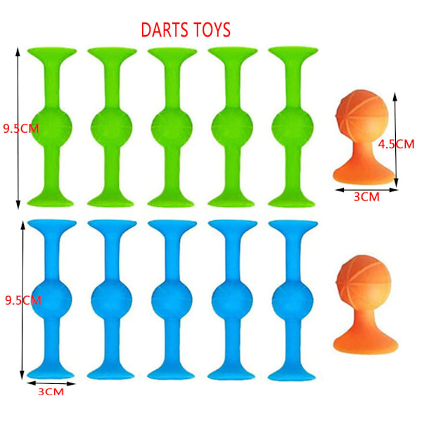 Pop Dart Game Sucker Dart Set indendørs udendørs Stress（9st)