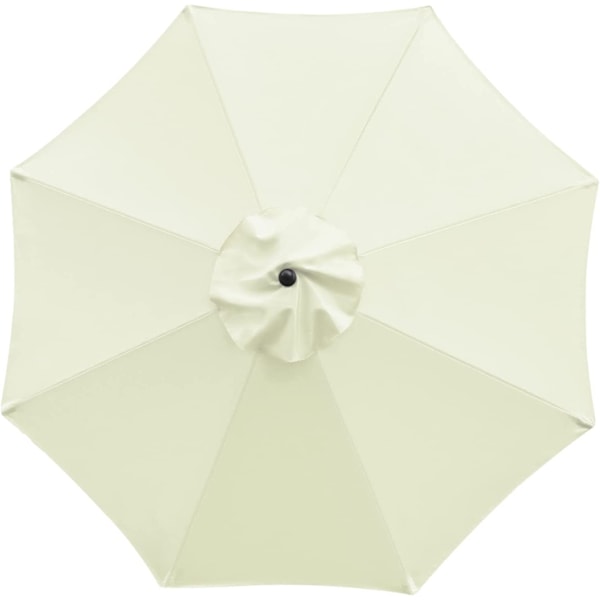 Parasolltrekk, 8 ribber, 3 M, Vanntett, Anti-UV, Erstatningsstoff, Beige Off-white