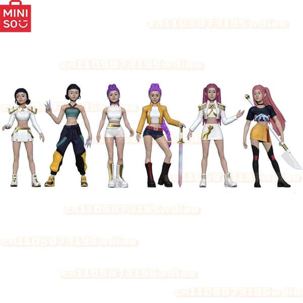 MINISO Demon Hunters Huntrix Kpop Figur - Derpys Tiger Rumi Samlerobjekt [JUN] 6PCS-3 Option 1