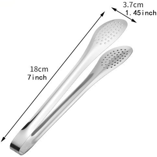 2 stycken 18 cm silverfärgade mattänger - Serveringstänger i rostfritt stål för bufféer, sallader, grillar och kök