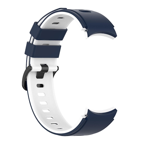 Tvåfärgat silikonarmband för Galaxy Watch4/5/6 40mm 44mm/Watch6 Classic 43mm 47mm/Watch 5 Pro 45mm Midnight Blue White