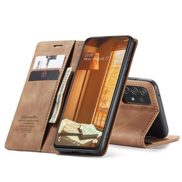 Læder Flip Pung Etui med Stand til Samsung A41[JUN] påfågelblå