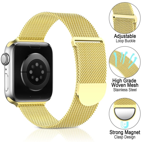 Band i rostfritt stål kompatibelt med Apple Watch Band 42 mm 44 mm