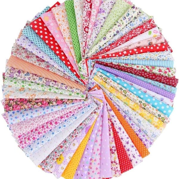 Pakke med 50 bomuldsstof patchwork-stoffer 100% bomuldsstof DIY