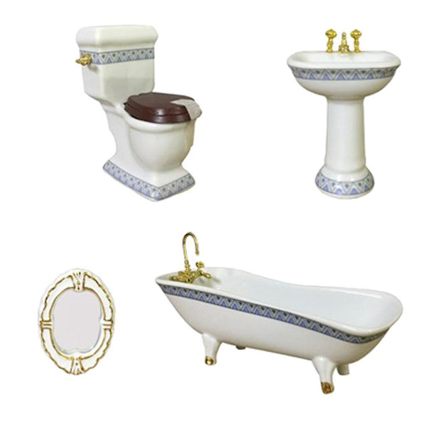 Nukkekotihuonekalut Miniatyyri Kylpyhuoneen Tarvikkeet Setti 4kpl-1:12 Mittakaava