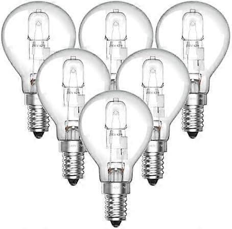 6-pakning E14 28W dimbare G45 halogenpærer, varmhvit 2700K[JUN]