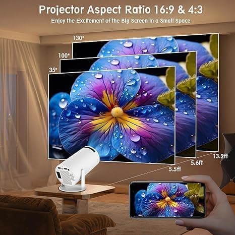 4K Smart Android 12 Mini Projektor med WiFi 5G & Auto Keystone[JUN]