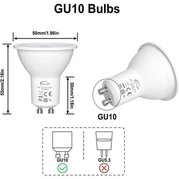 GU10 LED Spotlight Lampor 7W Kallvit 20-Pack - 720LM Ej Dimbar