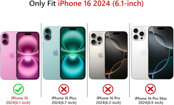 Stødsikkert spejl rosenhjerte-etui til iPhone 16 [JUN] color