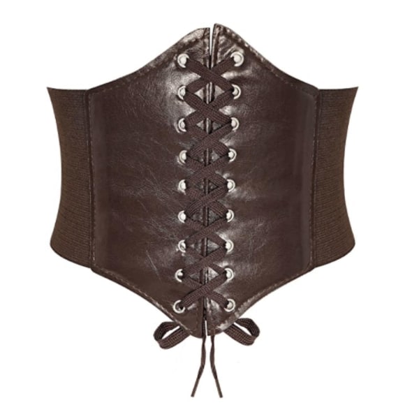 Lacing Cinch Belt Bound Corset Elastic Waist Belt Brown